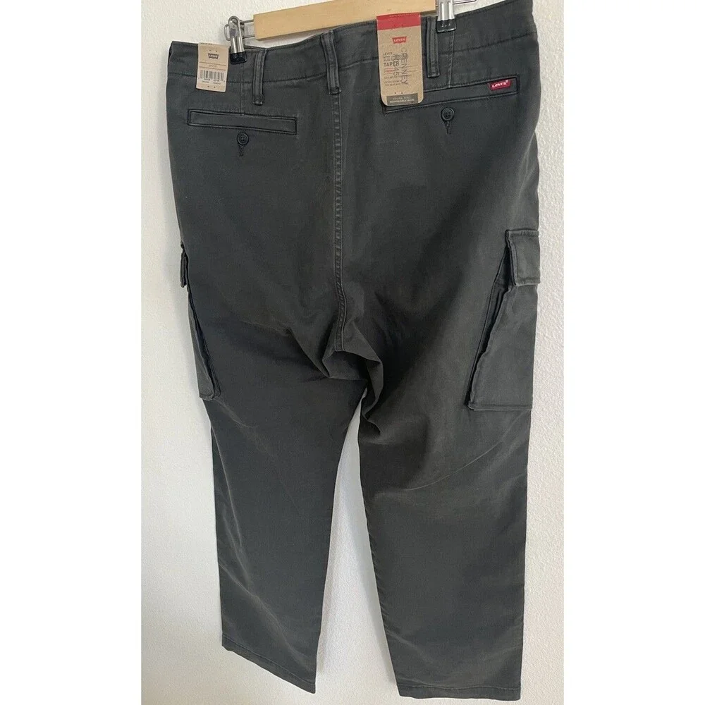 Levi’s XX Cargo Taper Pants 38x32 Gray Relaxed Straight Leg Stretch Workwear